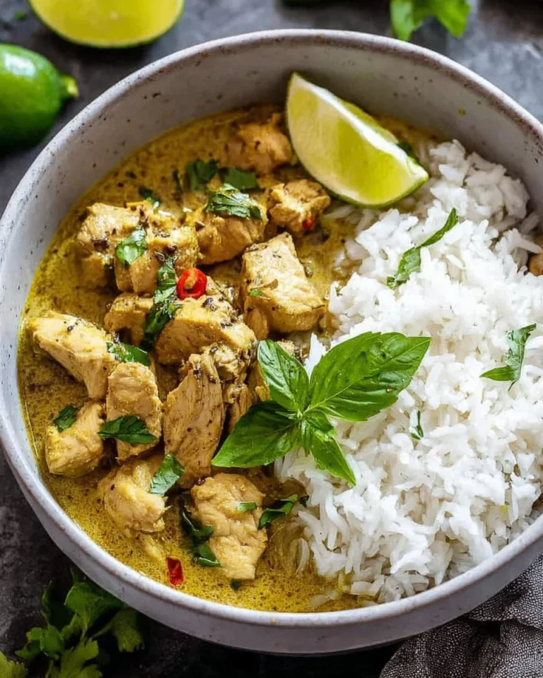 Easy dairy-free instant pot chicken curry dish served in a bowl with herbs