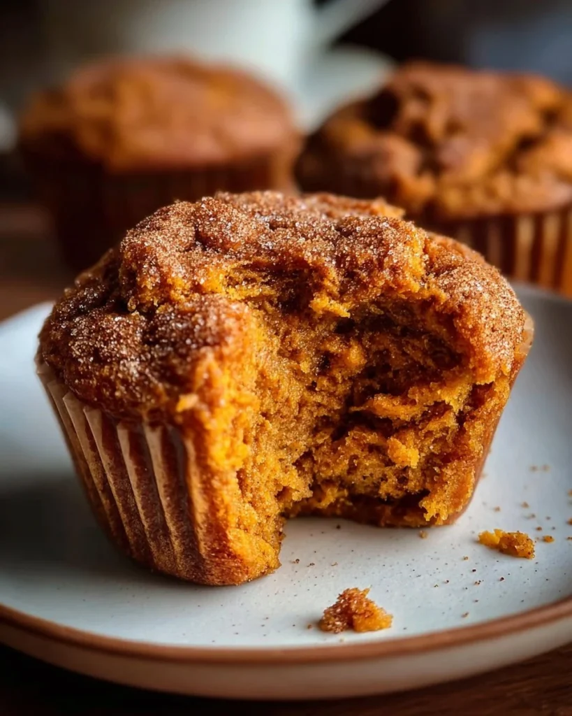 Vegan chai-spiced sweet potato muffins on a rustic wooden table.