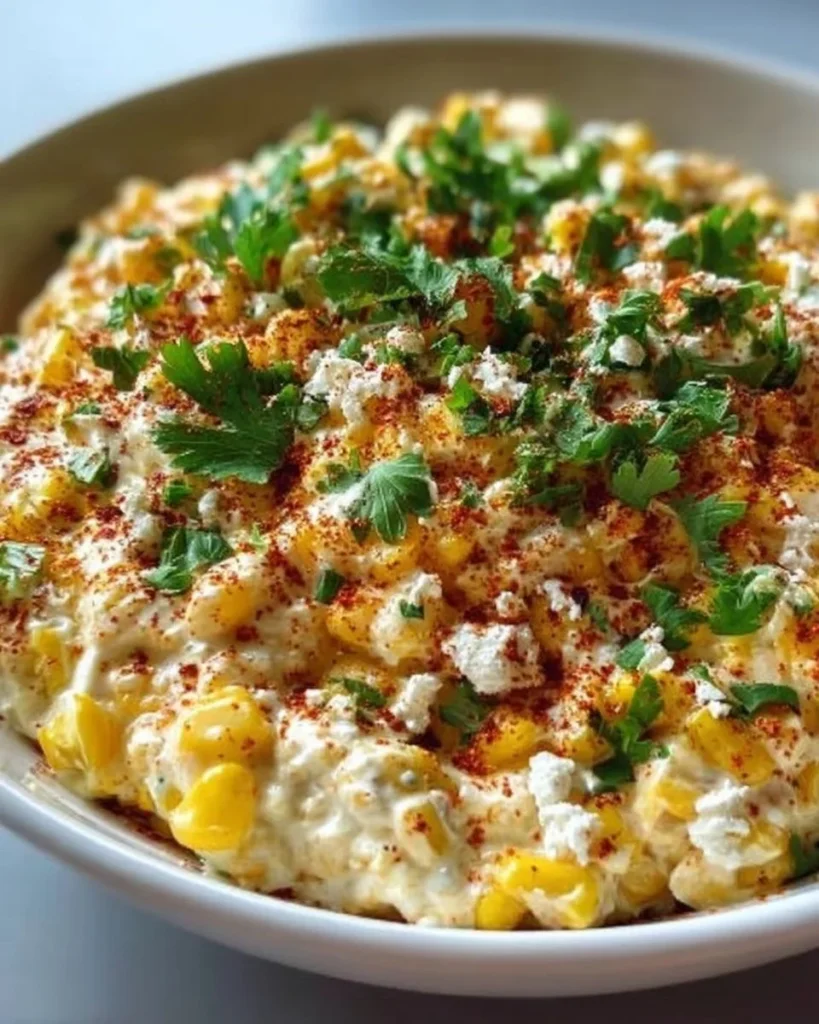 Creamy 15-minute corn dip served in a bowl with tortilla chips