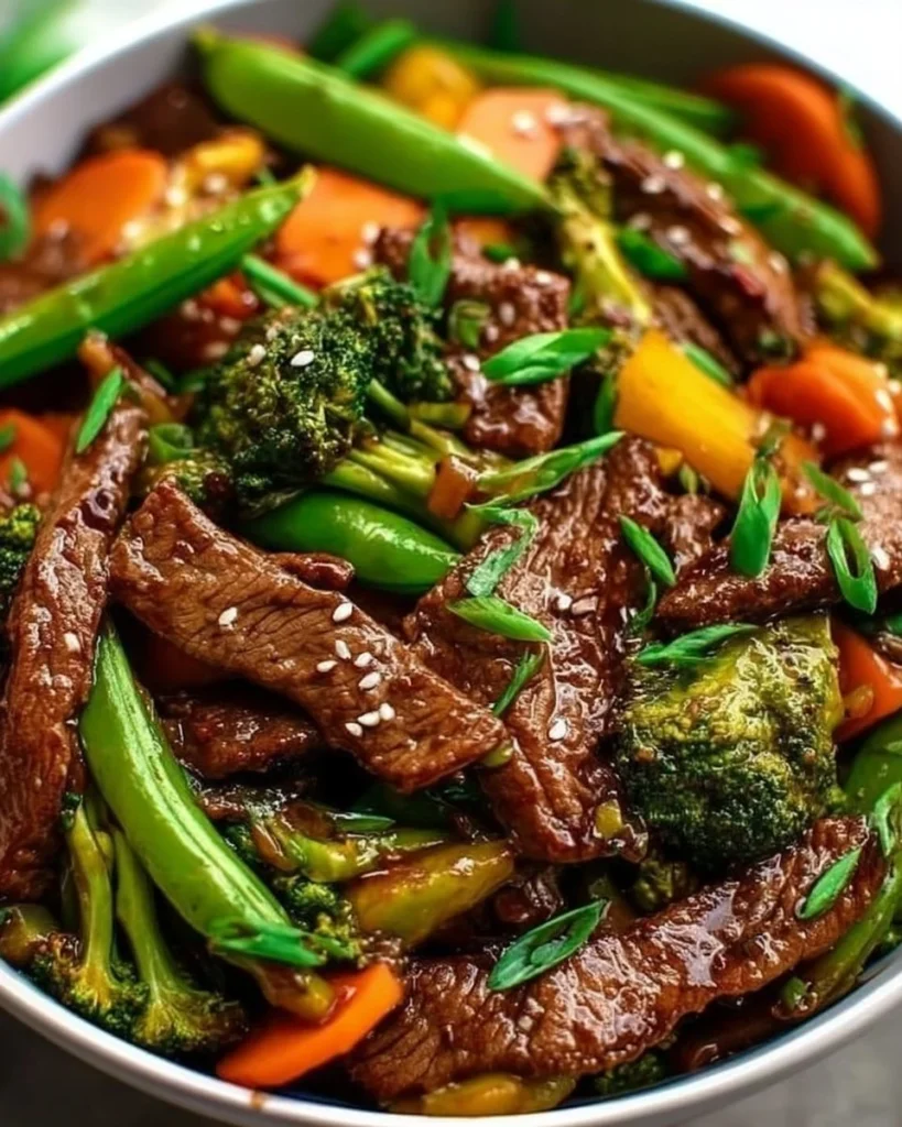 Delicious 30-minute beef stir fry with colorful vegetables