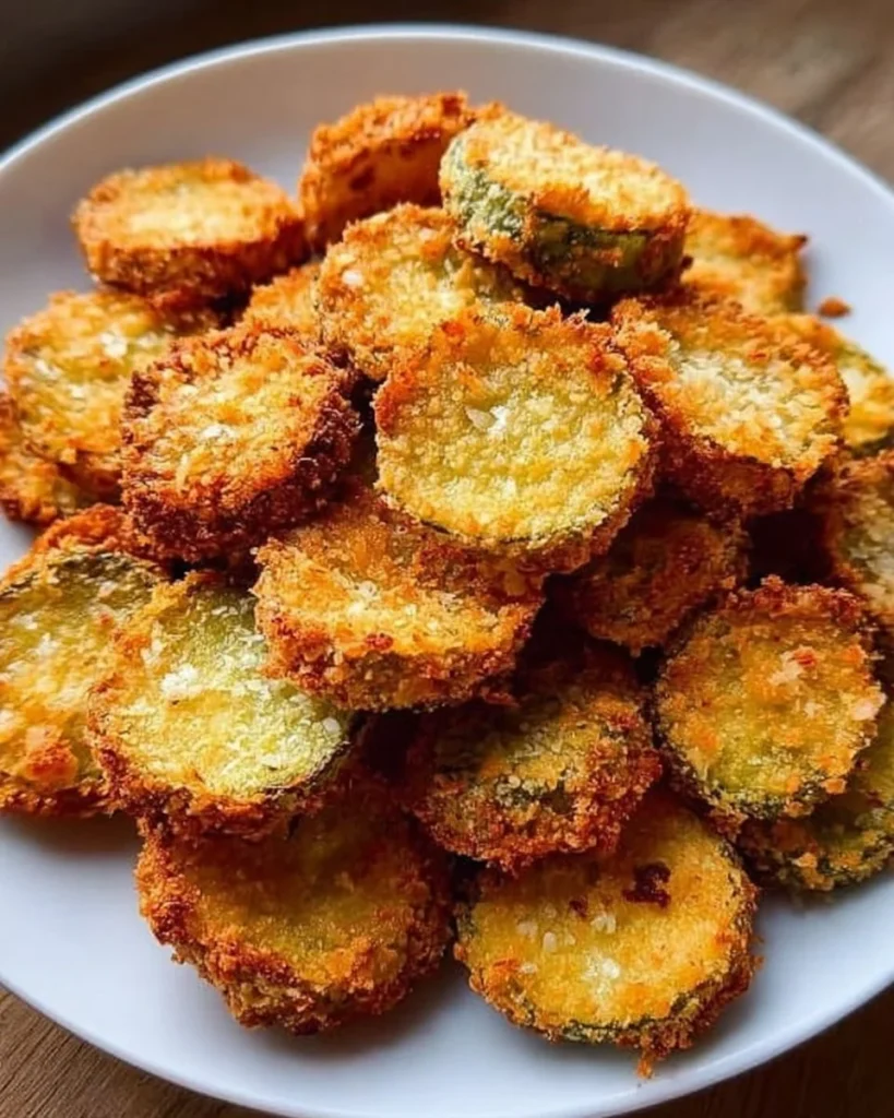 Crispy air fryer fried pickles served as a tasty snack