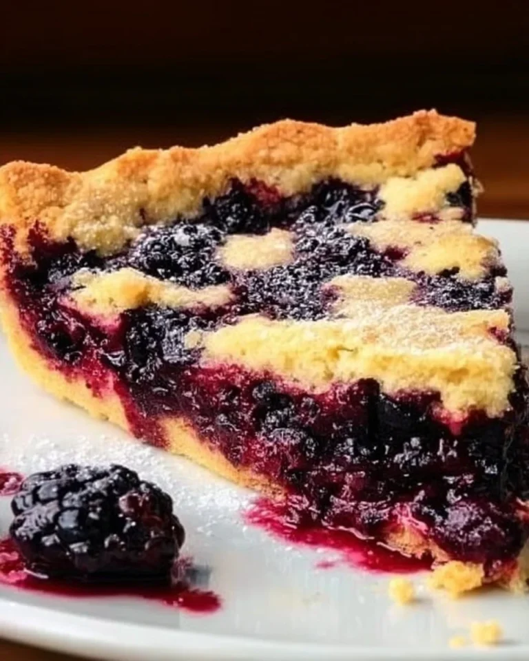 Freshly baked blackberry shortbread wedges with juicy berries