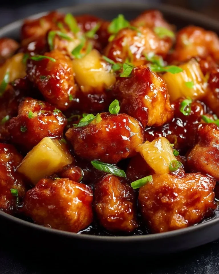 Delicious Brown Sugar Pineapple Chicken recipe served on a plate