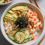 California Roll Sushi Bowl featuring fresh ingredients and vibrant colors