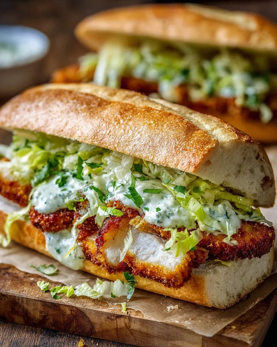 Delicious Chicken Caesar sandwich on a rustic plate with vegetables