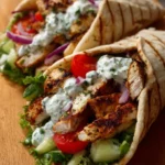 Delicious Chicken Pita Wraps filled with grilled chicken and fresh veggies
