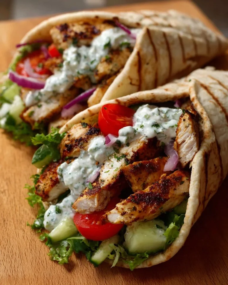 Delicious Chicken Pita Wraps filled with grilled chicken and fresh veggies