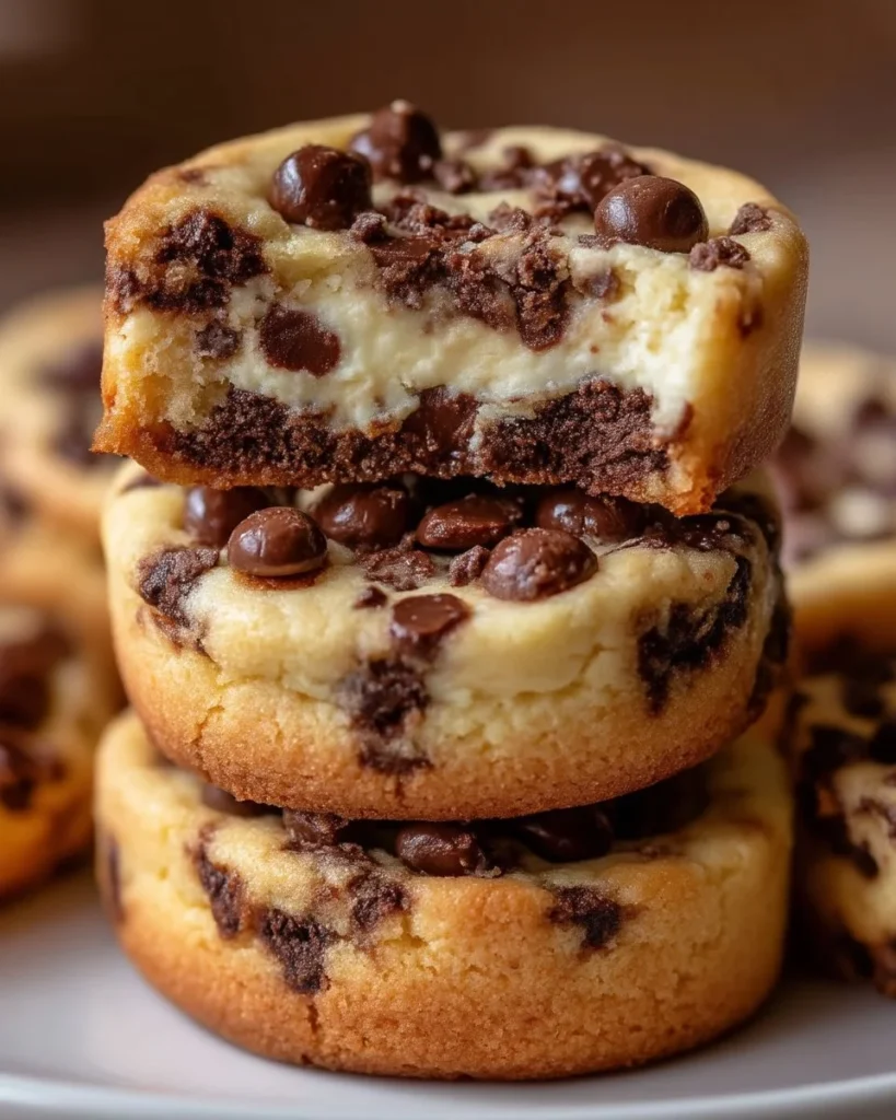 Delicious chocolate chip cheesecake cookies on a plate