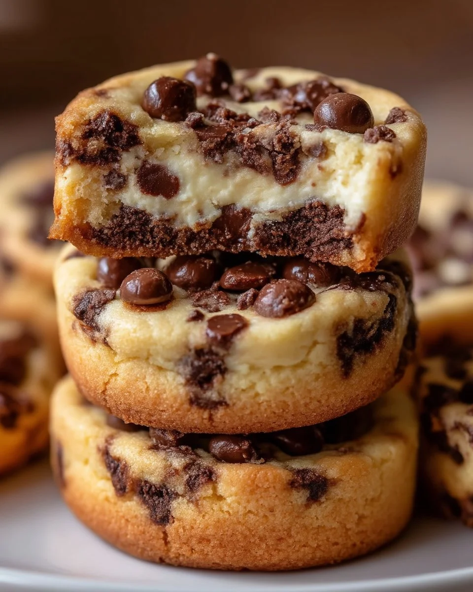 Delicious chocolate chip cheesecake cookies on a plate