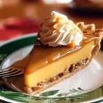 Slice of Dolly Parton's delicious Butterscotch Pie on a plate