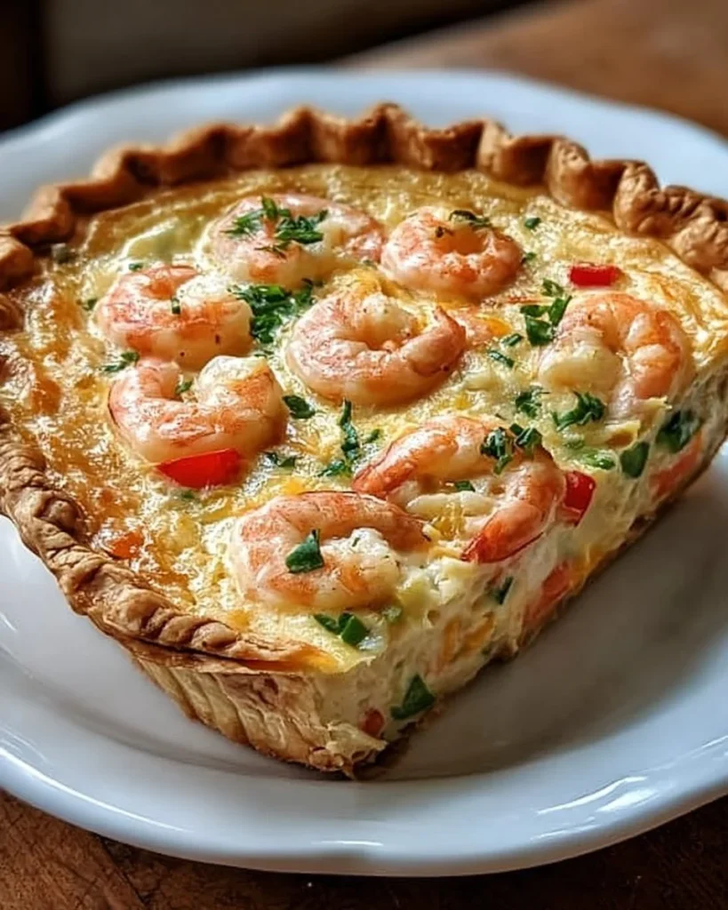 Delicious Florida shrimp pie topped with herbs and spices.