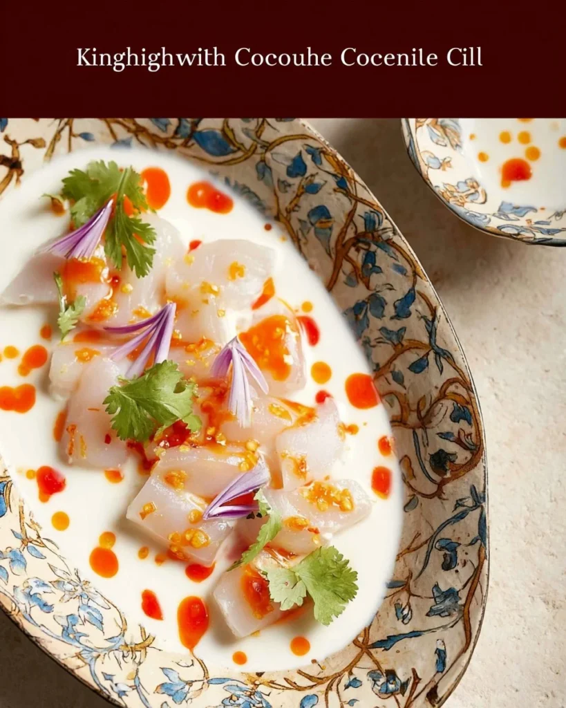 Delicious Kingfish Ceviche made with coconut milk and chilli oil
