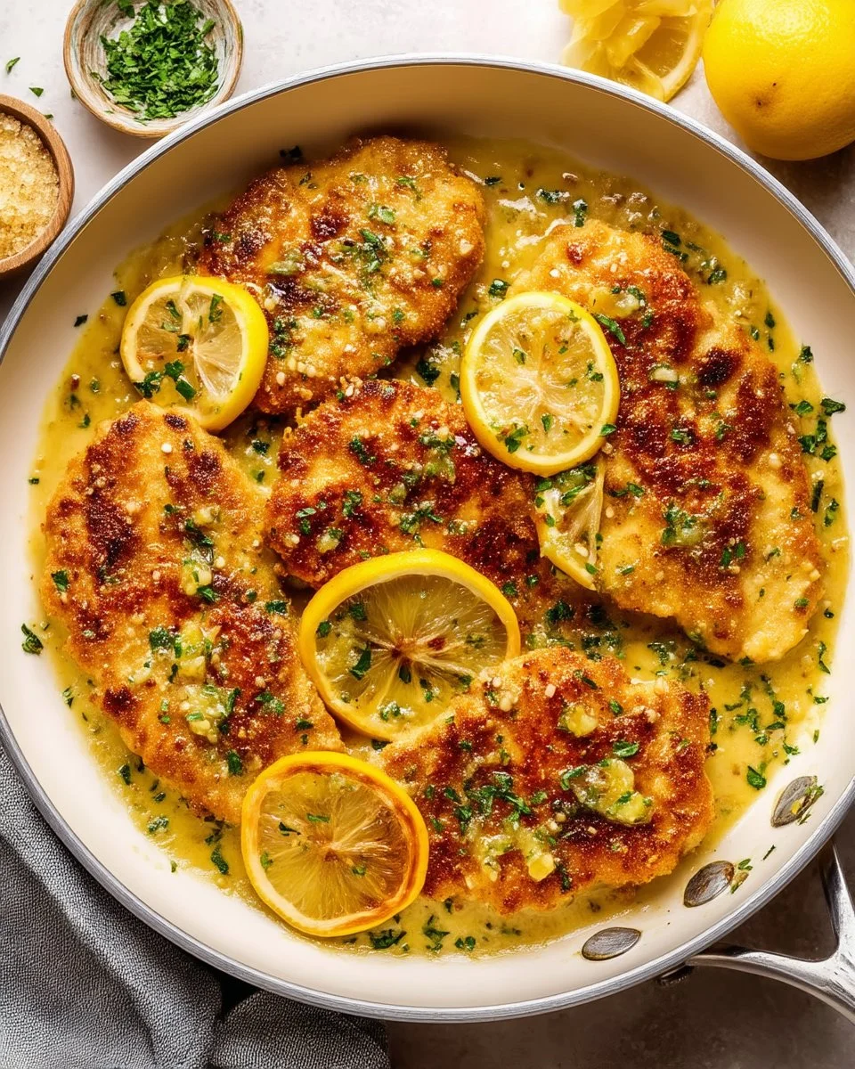 Lemon Chicken served with a luscious Lemon Butter Sauce