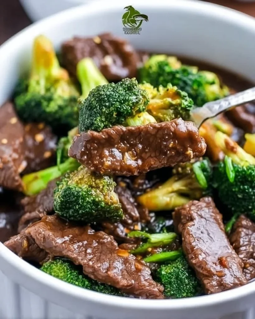 Low-carb beef and broccoli dish served with vegetables