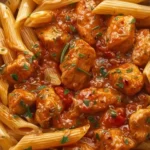 Delicious Marry Me Chicken Pasta garnished with herbs and served in a bowl.