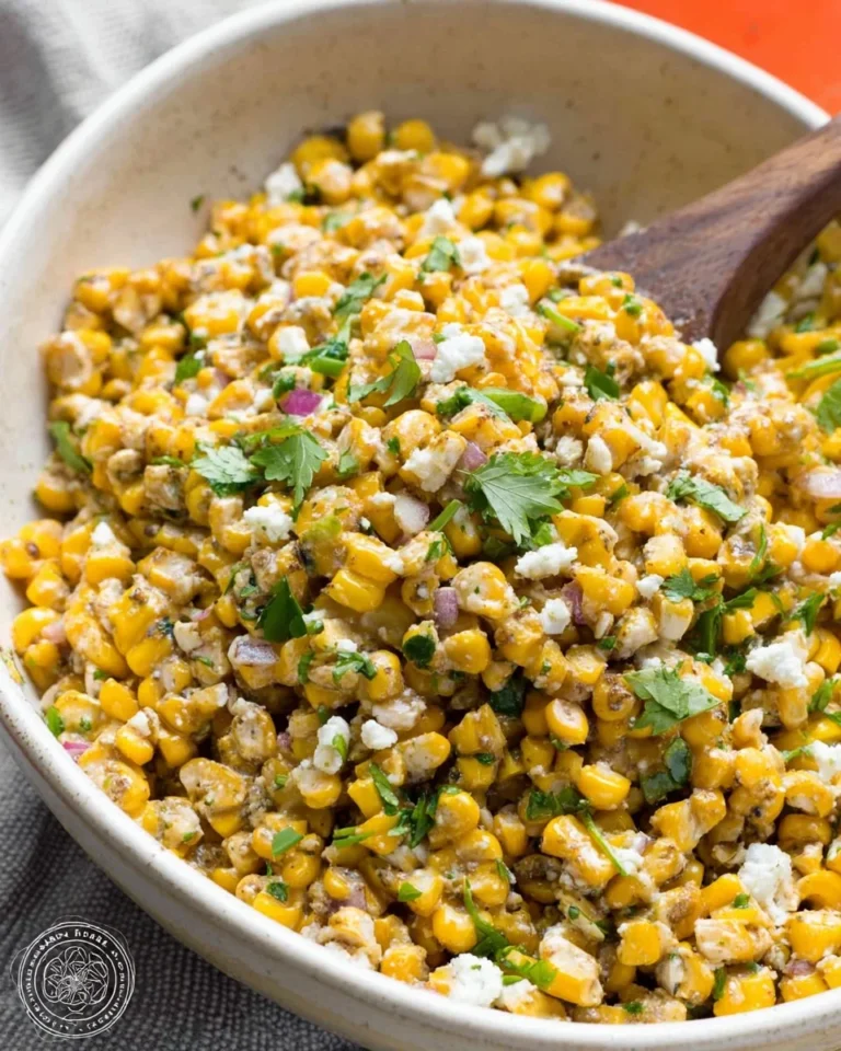 Bowl of vibrant Mexican street corn salad with fresh ingredients