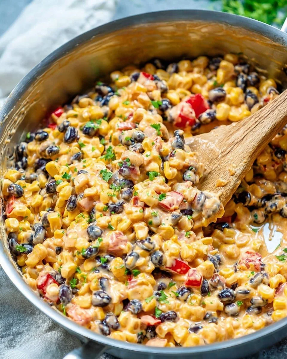 Bowl of vibrant Mexican Street Corn Salad topped with fresh cilantro and cheese.