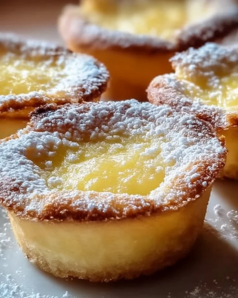 Mini Baby Lemon Impossible Pies with lemon zest on a plate