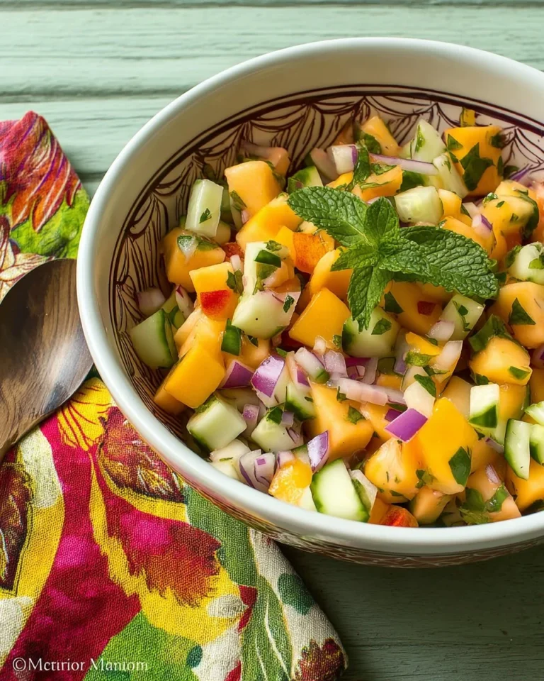 Fresh Peach and Cucumber Salad with vibrant colors and textures