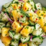 Pineapple Cucumber Salad with vibrant ingredients ready to serve.