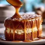 Salted caramel cake filling in a bowl, ready for cake decoration