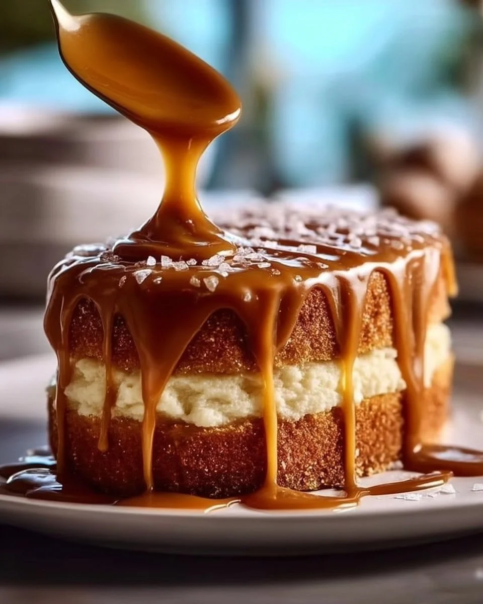 Salted caramel cake filling in a bowl, ready for cake decoration