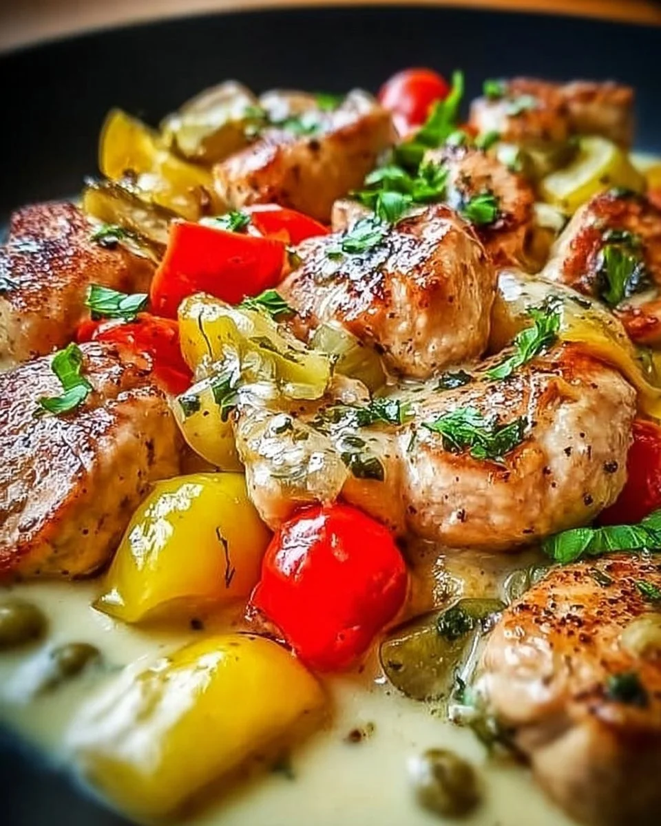 Savory Pepperoncini Chicken served on a plate with herbs and spices