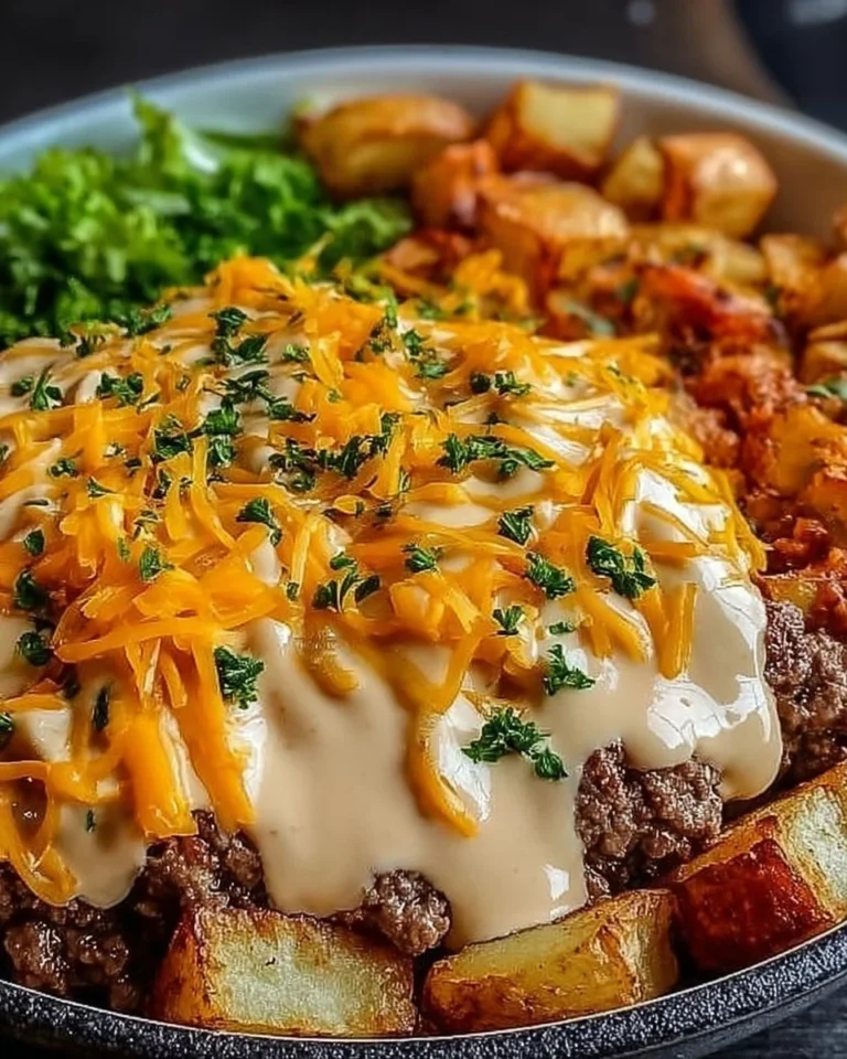 Delicious Smash Burger Bowl with fresh ingredients and toppings