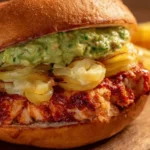 Smoky Chipotle Chicken Sandwich with creamy avocado topping