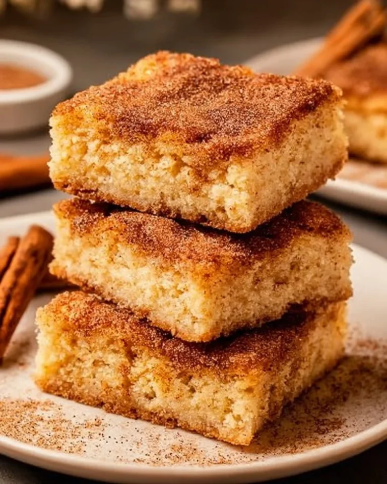 Delicious homemade snickerdoodle bars with cinnamon flavor