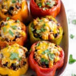 Delicious Southwestern stuffed bell peppers with colorful fillings
