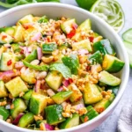 Delicious Thai cucumber salad with fresh veggies and herbs