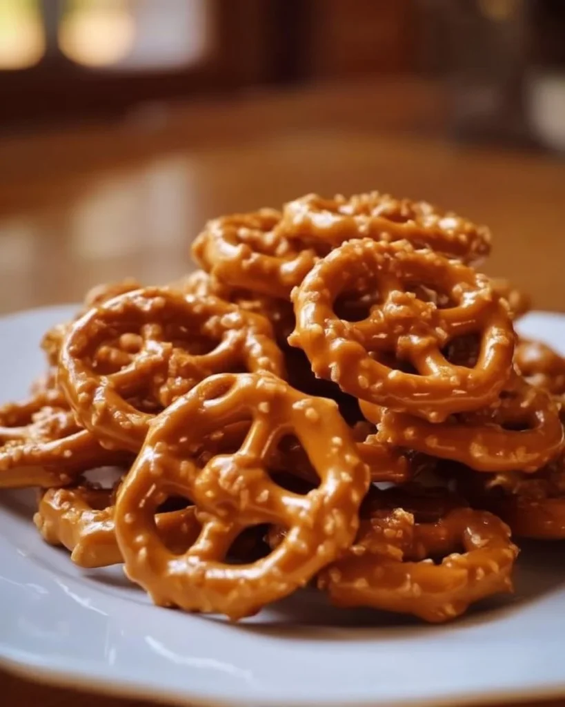 Delicious white chocolate pumpkin spice pretzels drizzled with fall flavors