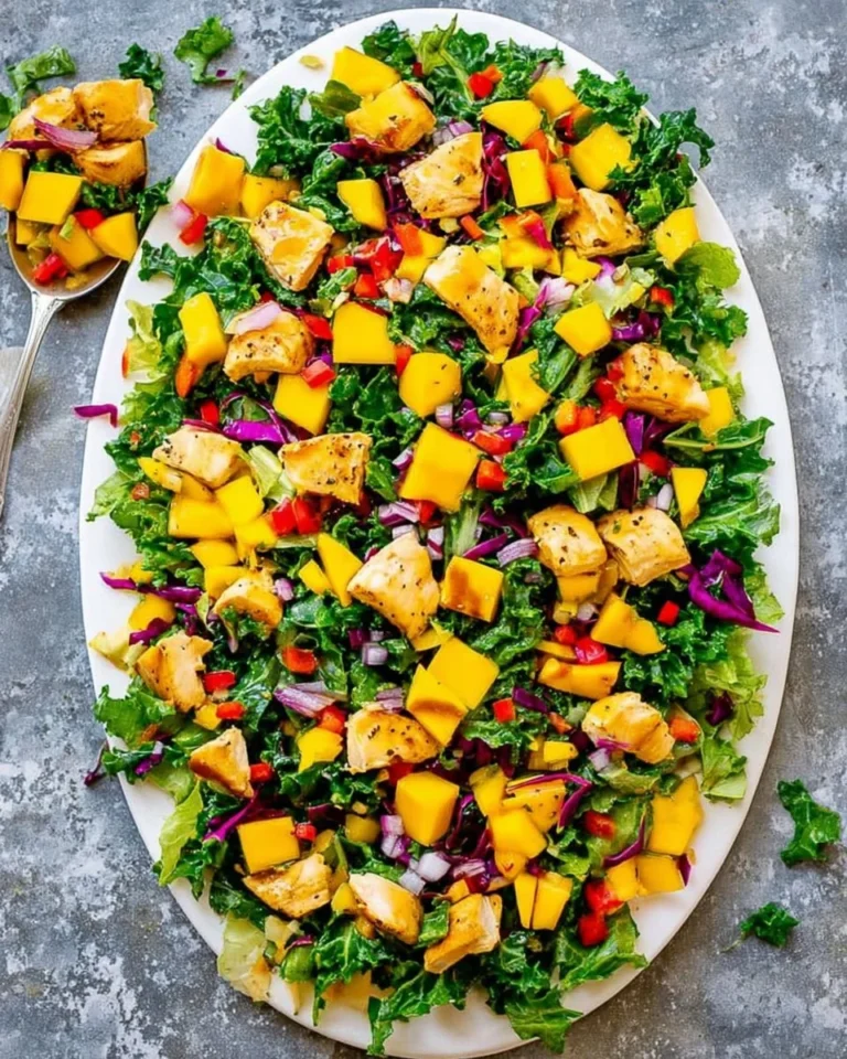 15-minute teriyaki chicken served on a bed of fresh mango salad