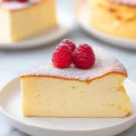 3-ingredient fluffy yogurt cheesecake served on a plate with fresh berries