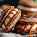 Apple Cider Whoopie Pie cookies filled with caramel
