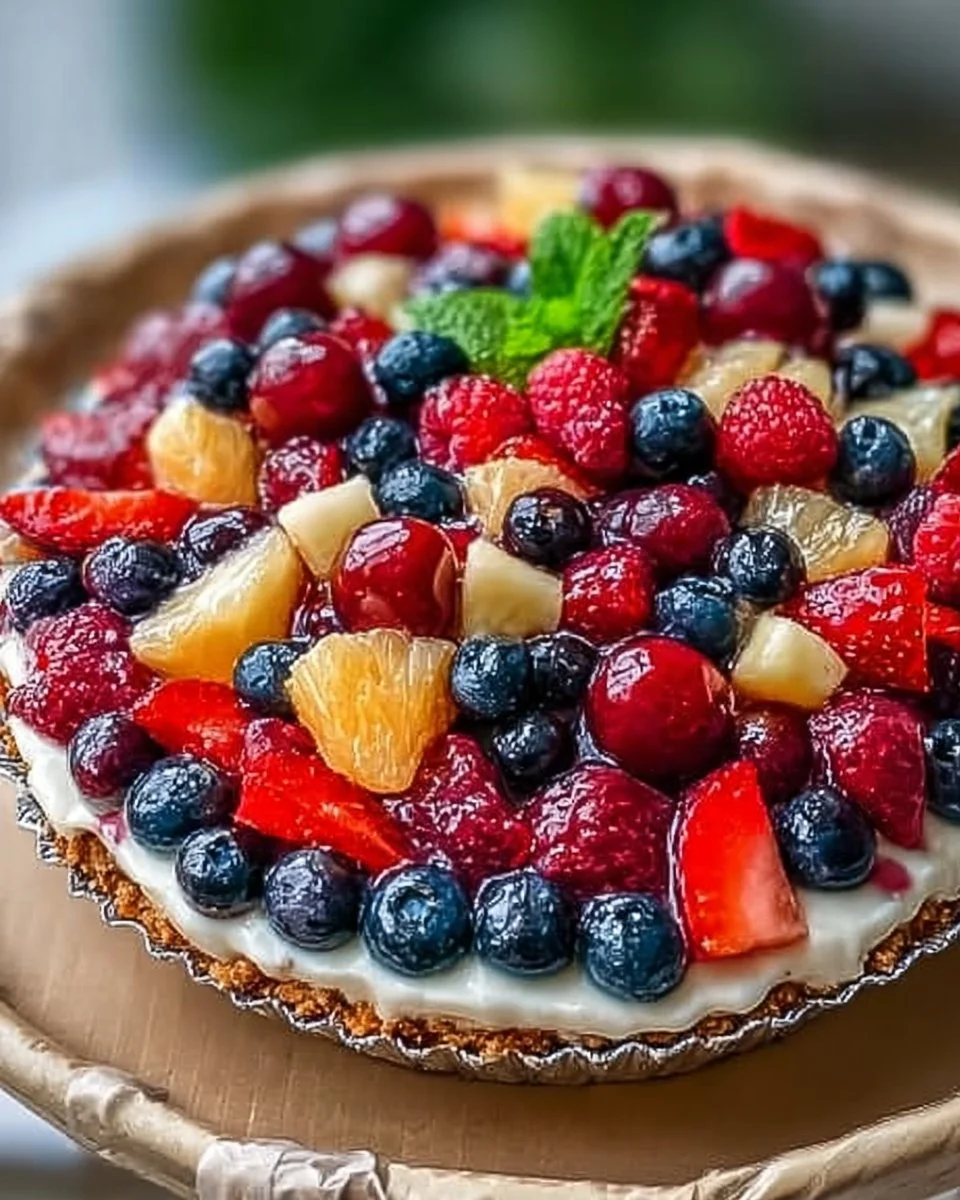 Delicious cheesecake fruit salad featuring fresh fruits and creamy cheesecake dressing.