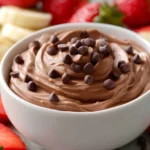 Delicious chocolate cake served with a fresh fruit dip