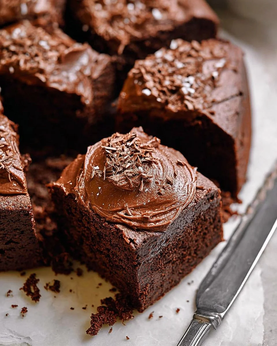 Delicious homemade chocolate snack cake topped with chocolate frosting