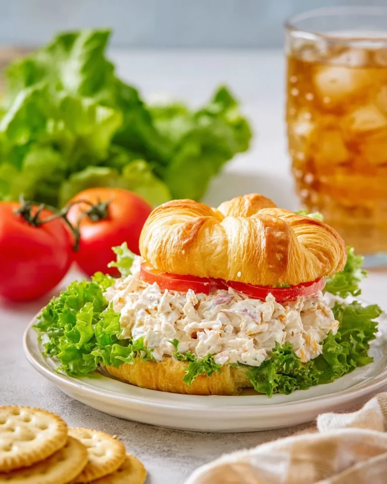 Classic chicken salad served in a bowl with fresh vegetables