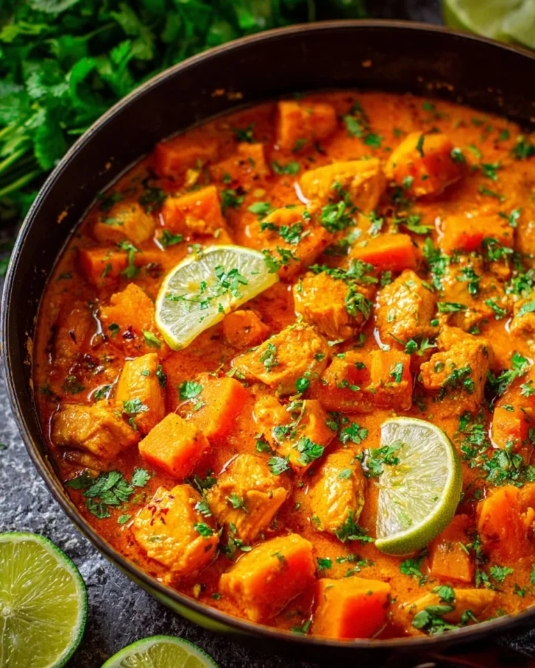Coconut Lime Chicken served with Sweet Potato Curry on a plate