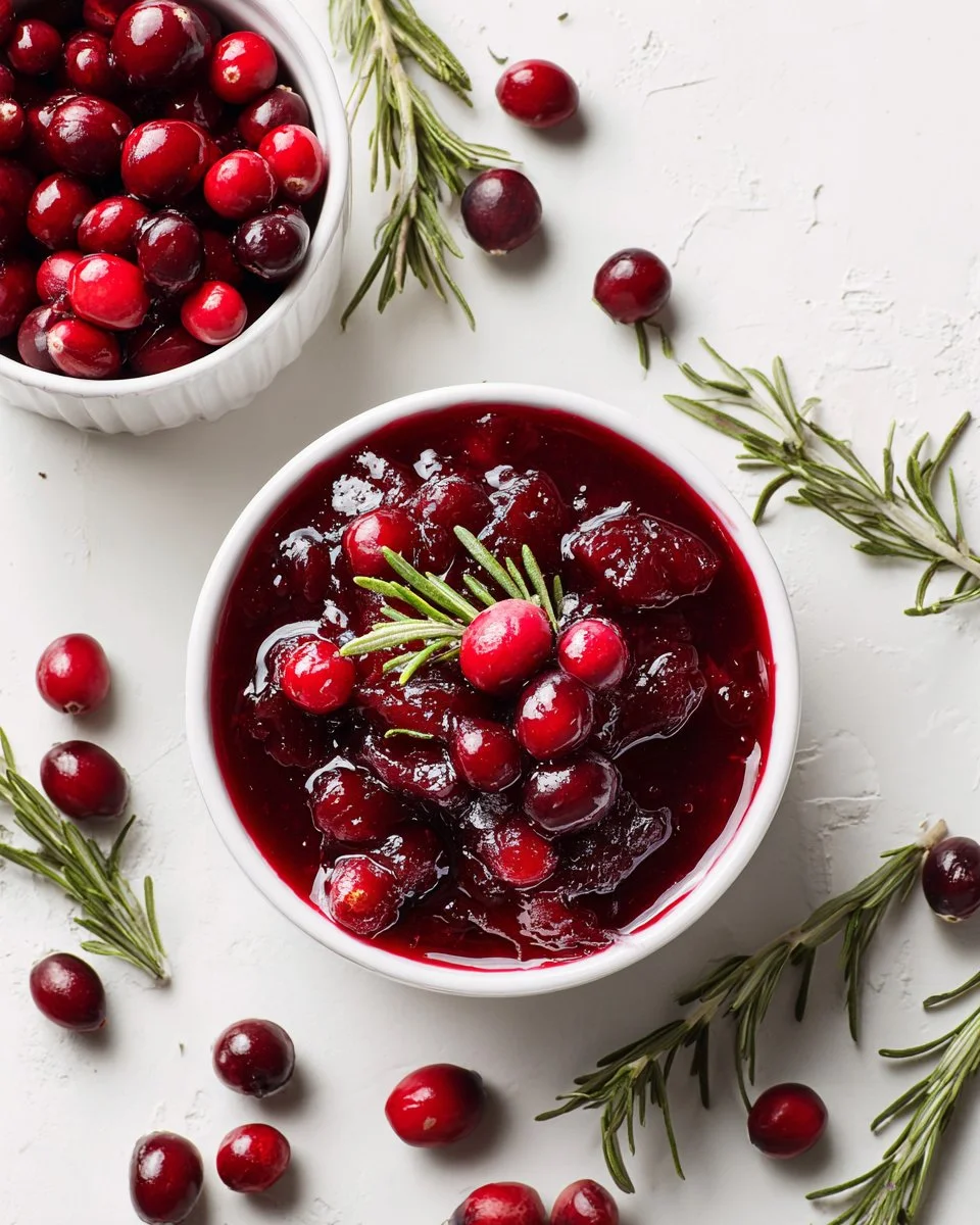 Homemade cranberry sauce served in a bowl for Thanksgiving dinner