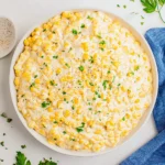 Delicious dish of homemade creamed corn served in a bowl.