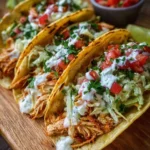 Delicious Dill Pickle Ranch Smash Chicken Tacos served on a plate.