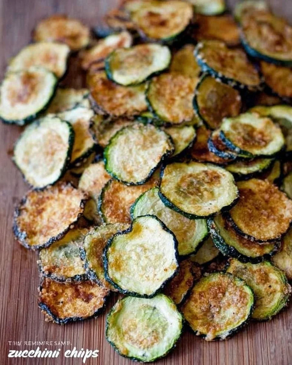 Tray of easy baked zucchini chips seasoned and ready to eat