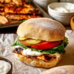 Delicious easy grilled chicken sandwich with fresh toppings and bun
