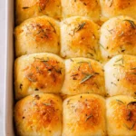 Freshly baked Garlic Herb Rolls ready to serve