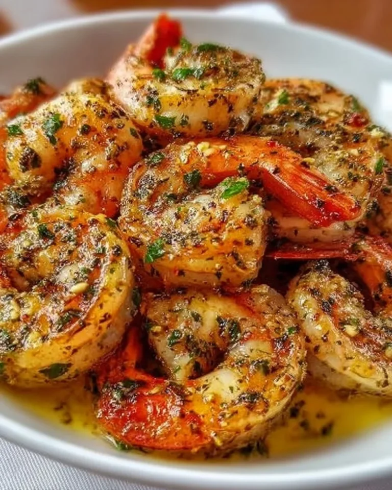 Delicious Hawaiian Garlic Shrimp served with rice and fresh herbs