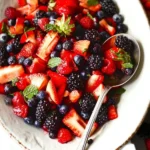 Herbed mixed berry salad with fresh fruits and herbs