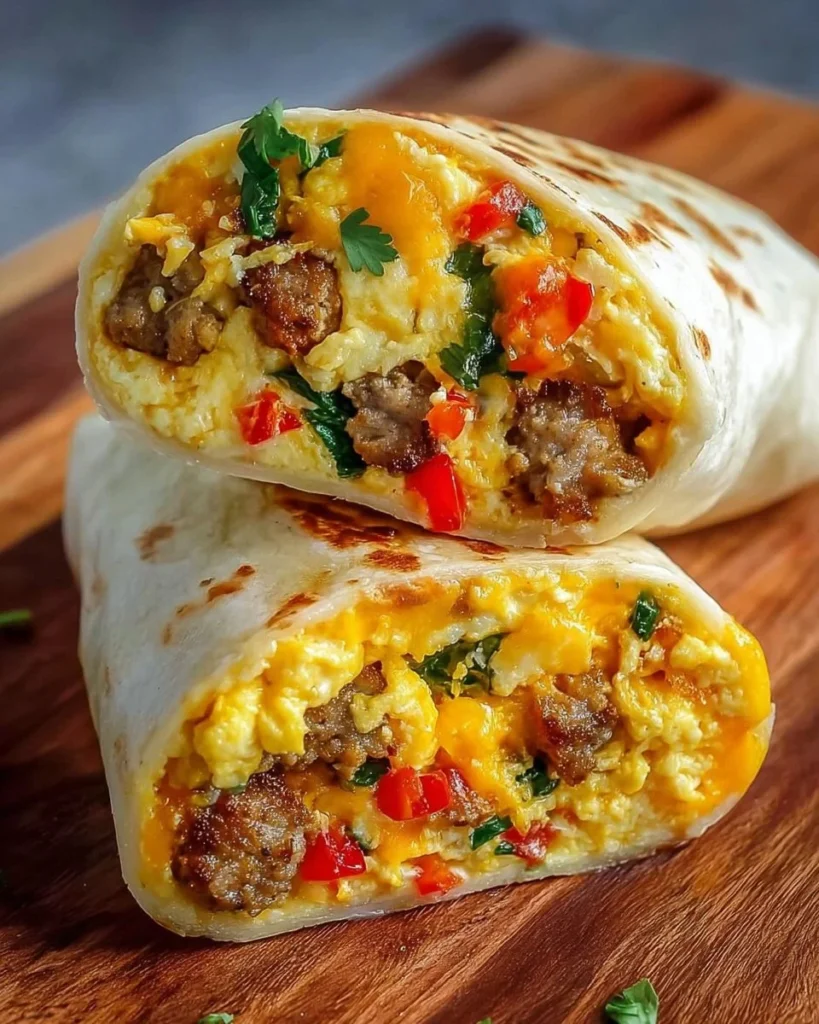 High protein freezer breakfast burritos ready for a nutritious morning meal